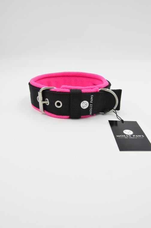 Obroża z podwójnym haftem i polarem STAL NIERDZEWNA- POLECANE