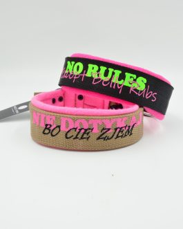 DSC_0479 Obroża o szer. 4cm z podwójnym haftem i polarem