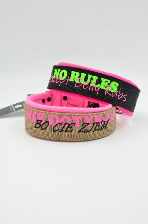 DSC_0479 Obroża o szer. 4cm z podwójnym haftem i polarem